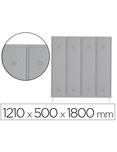 TAQUILLA MET.ROCADA 300 4 MODULOS X 1 PUERTA GRIS 1210X500X1800MM