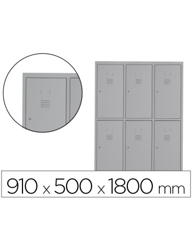 TAQUILLA MET.ROCADA 300 3 MODULOS X 2 PUERTAS GRIS 910X500X1800MM