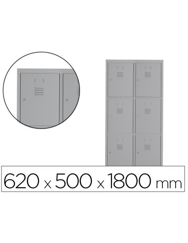 TAQUILLA MET.ROCADA 300 2 MODULOS X 3 PUERTAS GRIS 620X500X1800MM