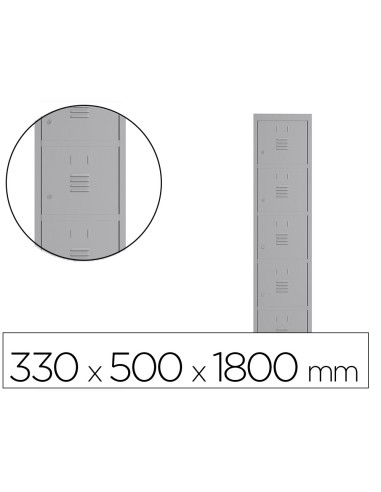 TAQUILLA MET.ROCADA 300 1 MODULO 5 PUERTAS GRIS 330X500X1800MM