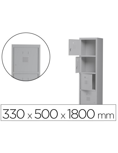 TAQUILLA MET.ROCADA 300 1 MODULO 4 PUERTAS GRIS 330X500X1800MM