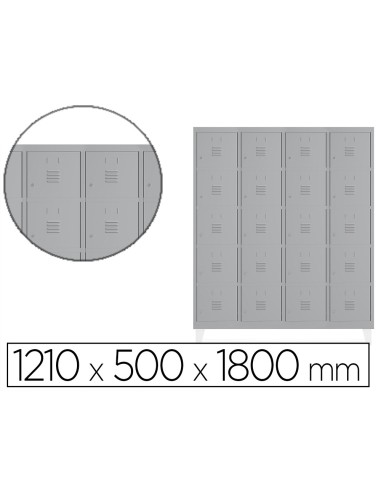 TAQUILLA MET.ROCADA 300 4 MODULOS X 5 PUERTAS GRIS 1210X500X1800MM