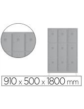 TAQUILLA MET.ROCADA 300 3 MODULOS X 3 PUERTAS GRIS 910X500X1800MM