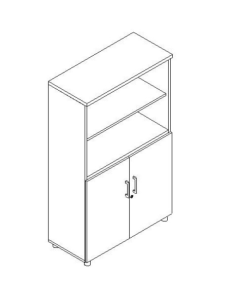 ARMARIO MEDIO CON PUERTAS BAJAS 92,5x42x144 +1 ESTANTE