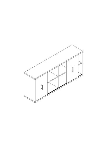 ARMARIO BAJO CON 2 PUERTAS 185X42X85 + 4 ESTANTES