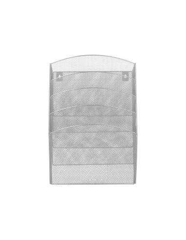 EXPOSITOR MURAL Q-CON.PARED 5 BANDEJAS DIN A4 PLATEADO 9,3X31,5X44 CM