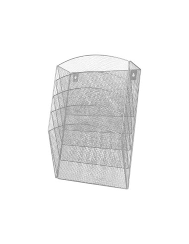 EXPOSITOR MURAL Q-CON.PARED 5 BANDEJAS DIN A4 PLATEADO 9,3X31,5X44 CM