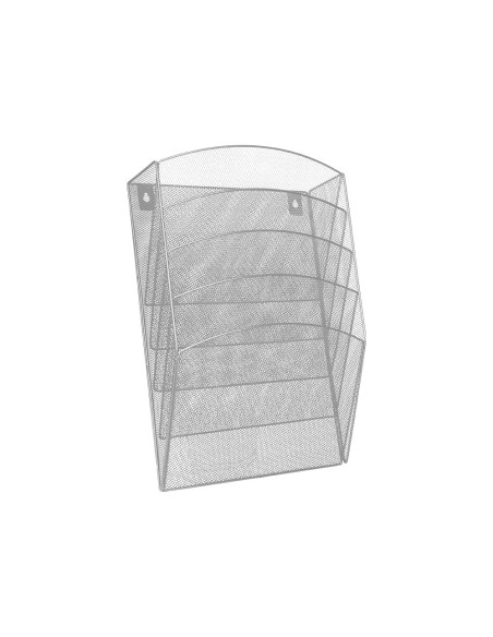 EXPOSITOR MURAL Q-CON.PARED 5 BANDEJAS DIN A4 PLATEADO 9,3X31,5X44 CM