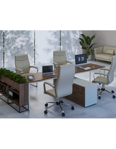 SILLA Q-CON.MODENA SIMIL PIEL B.MET.ALT MAX 1050X630X 650 GRIS