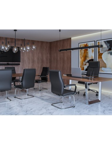 SILLA Q-CON. MODENA SIMIL PIEL B. MET.ALT MAX 1050X630X650 NG.