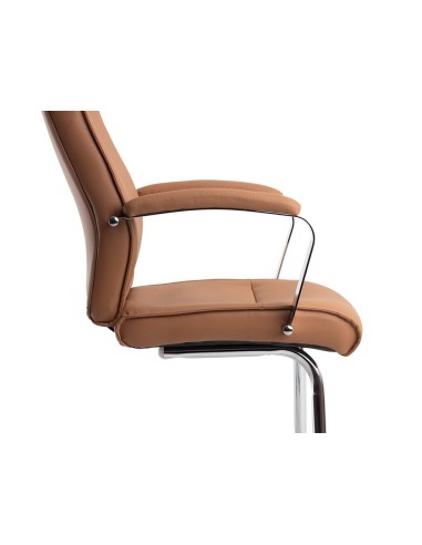 SILLA Q-CON. MODENA SIMIL PIEL B. MET.ALT MAX 1050X630X650 CREMA