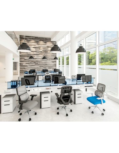 SILLA Q-CON.LUCCA MALLA BASE MET.ALT MAX 1090X700X650 BL.GRIS AZ. SILLA Q-CON.LUCCA MALLA BASE MET.ALT MAX 1090X700X650 BL.GRIS AZ.