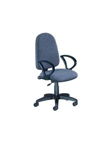 SILLA RD OFI. B/FIJOS BASE NYLON RESPALDO ASIENTO TELA IGNIFUGA GRIS