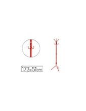 PERCHERO METALICO Q-CONNECT ROJO 8 COLGADORES 173X51 CM 2