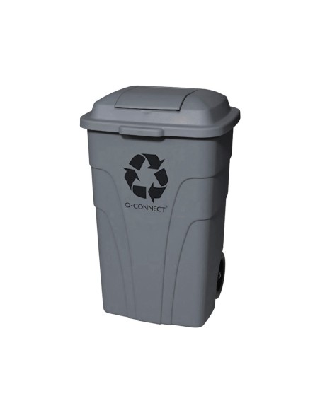 PAPELERA Q-CON.PLASTICO TAPADERA 240L GRIS 1040X610X610MM.RUEDAS PAPELERA Q-CON.PLASTICO TAPADERA 240L GRIS 1040X610X610MM.RUEDAS