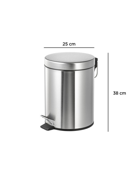 PAPELERA METALICA Q-CON.PEDAL CROMADA 25X38CM 12 LITROS PAPELERA METALICA Q-CON.PEDAL CROMADA 25X38CM 12 LITROS
