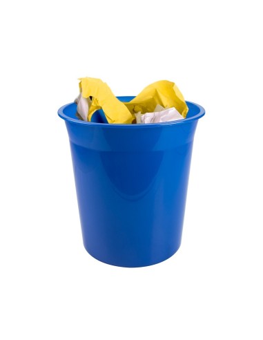 PAPELERA PLAST.Q-CON.AZ. TRANS.13LT.DIM. 275X285MM