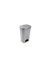 CONTENEDOR PLASTICFORTE PLAST.TAPADERA PEDAL 50LT.PLATA 410X360X635MM 2