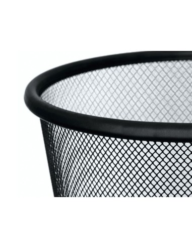 PAPELERA METALICA Q-CON.PR-N NEGRA REJILLA 265X285MM