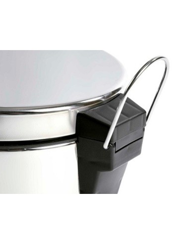 PAPELERA METALICA Q-CON.C/PEDAL CROMADA 32X21 CM CAP.6 LITROS