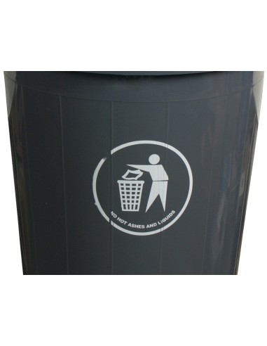 PAPELERA PLASTICO Q-CON. CAP. 80 LITROS GRIS 760X450 MM