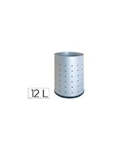 PAPELERA METALICA 101-R PLATEADA PINTADA PERFORADA 315X215 MM 2