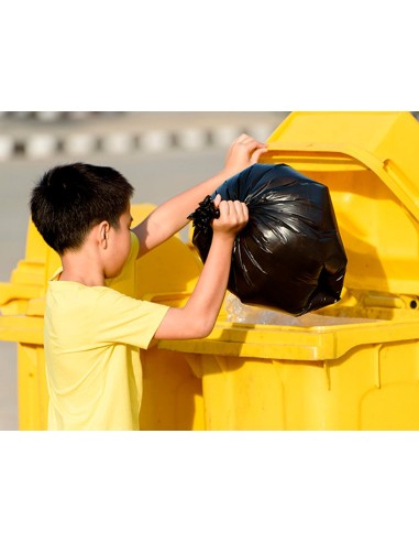 PAPELERA Q-CON.PLASTICO TAPA 100L AM.1150X500X560 MMCON RUEDAS