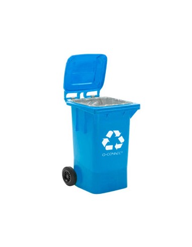 PAPELERA Q-CON.PLASTICO TAPADERA 100L AZUL 1150X500X560 MM RUEDAS