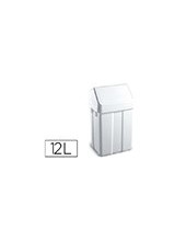 PAPELERA CONTENEDOR TTS PLASTICO TAPADERA MAX 12L.BL 400X230X200 MM 2