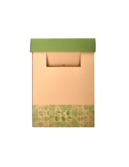 CONTENEDOR PAPELERA RECICLAJE CARTON 100% RECICLAD 70LT.450X350X650MM