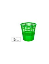 PAPELERA PLAST.Q-CON.15LT.REJILLA VE. 285X290MM 2