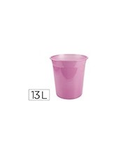 PAPELERA PLAST. ROSA TRANS.13LT.275X285MM 2