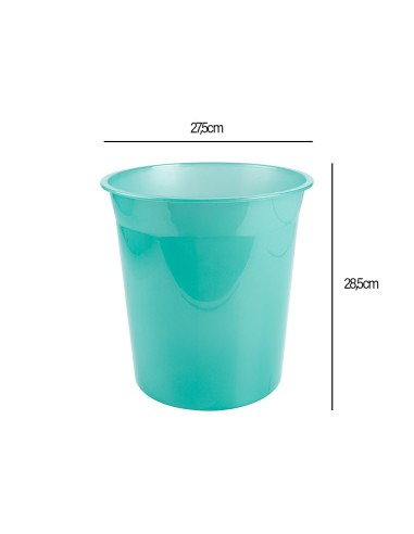 PAPELERA PLAST. MENTA TRANS.13LT.275X285MMMM