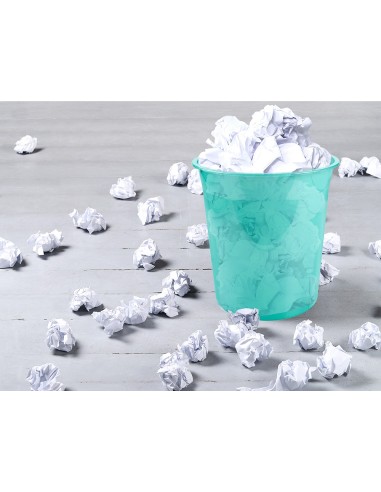 PAPELERA PLAST. MENTA TRANS.13LT.275X285MMMM