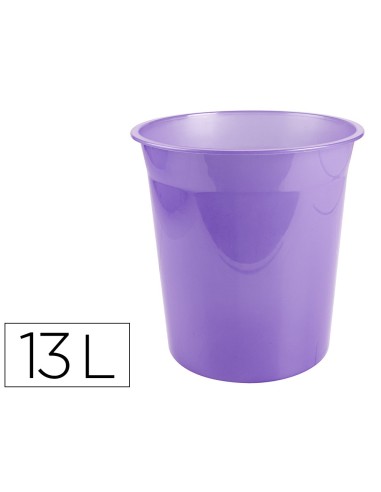 PAPELERA PLAST. LAVANDA TRANS.13LT.275X285MM