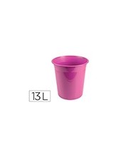 PAPELERA PLAST. ROSA OPACO 13LT.275X285MM 2