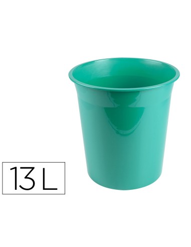 PAPELERA PLAST. MENTA OPACO 13LT.275X285MM