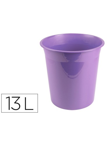 PAPELERA PLAST. LAVANDA OPACO 13LT.275X285MM