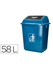 PAPELERA CONTENEDOR Q-CON.PLASTICO T.DE BALANC 58LT.470X330X760MM AZ.