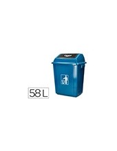 PAPELERA CONTENEDOR Q-CON.PLASTICO T.DE BALANC 58LT.470X330X760MM AZ. 2