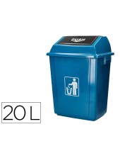 PAPELERA CONTENEDOR Q-CON.PLASTICO T BALANCIN 20LT.340X240X450MM AZ.