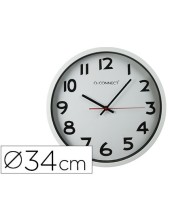 RELOJ PARED PLASTICO 210 S OFICINA RED.-38 CM MARCO CROMADO