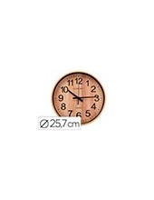 RELOJ Q-CON.DE PARED PLAST.REDONDO 25,7 CM SILENCIOSO MADERA NATURAL 2