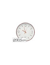 RELOJ Q-CON.DE PARED METALICO REDONDO 30,5 CM SILENCIOSO ROSA DORADO 2