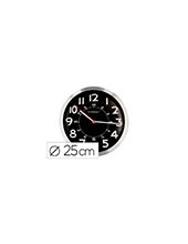 RELOJ Q-CON.PARED MET REDONDO 25 CM MOVI SILENCIOSO NG  ESFERA CROMAD 2