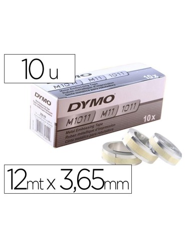 CINTA DYMO AL.CON ADHESIVO 12MM X 3,65MT M1011 CAJA 100 UD.