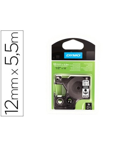 CINTA DYMO 16959 12MMX5.5MT POLIESTER NG./BL. D1