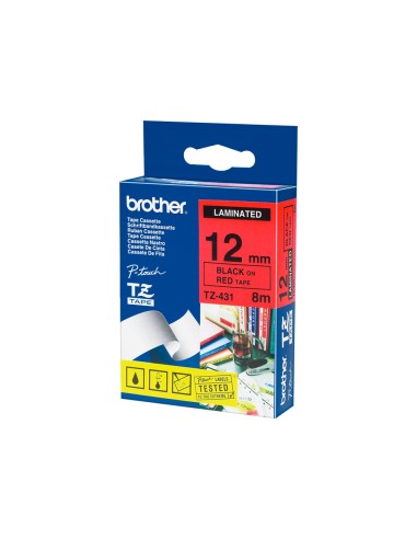 TZ-431 CINTA BROTHER NG./RJ. 12MMX8MT. TZ-431 CINTA BROTHER NG./RJ. 12MMX8MT.