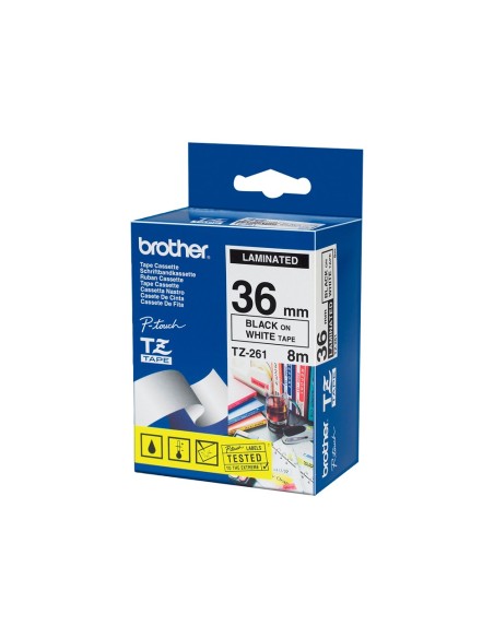 TZ-261 CINTA BROTHER BL./NG. 36MMX8MT. TZ-261 CINTA BROTHER BL./NG. 36MMX8MT.