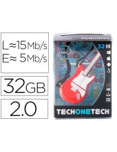 MEMORIA USB TECH ON TECH GUITARRA RED ONE 32GB